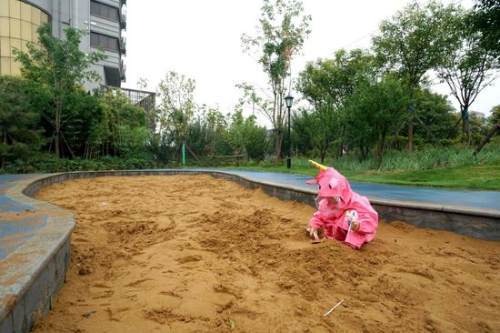 郑州 雨中游 雨园 图
